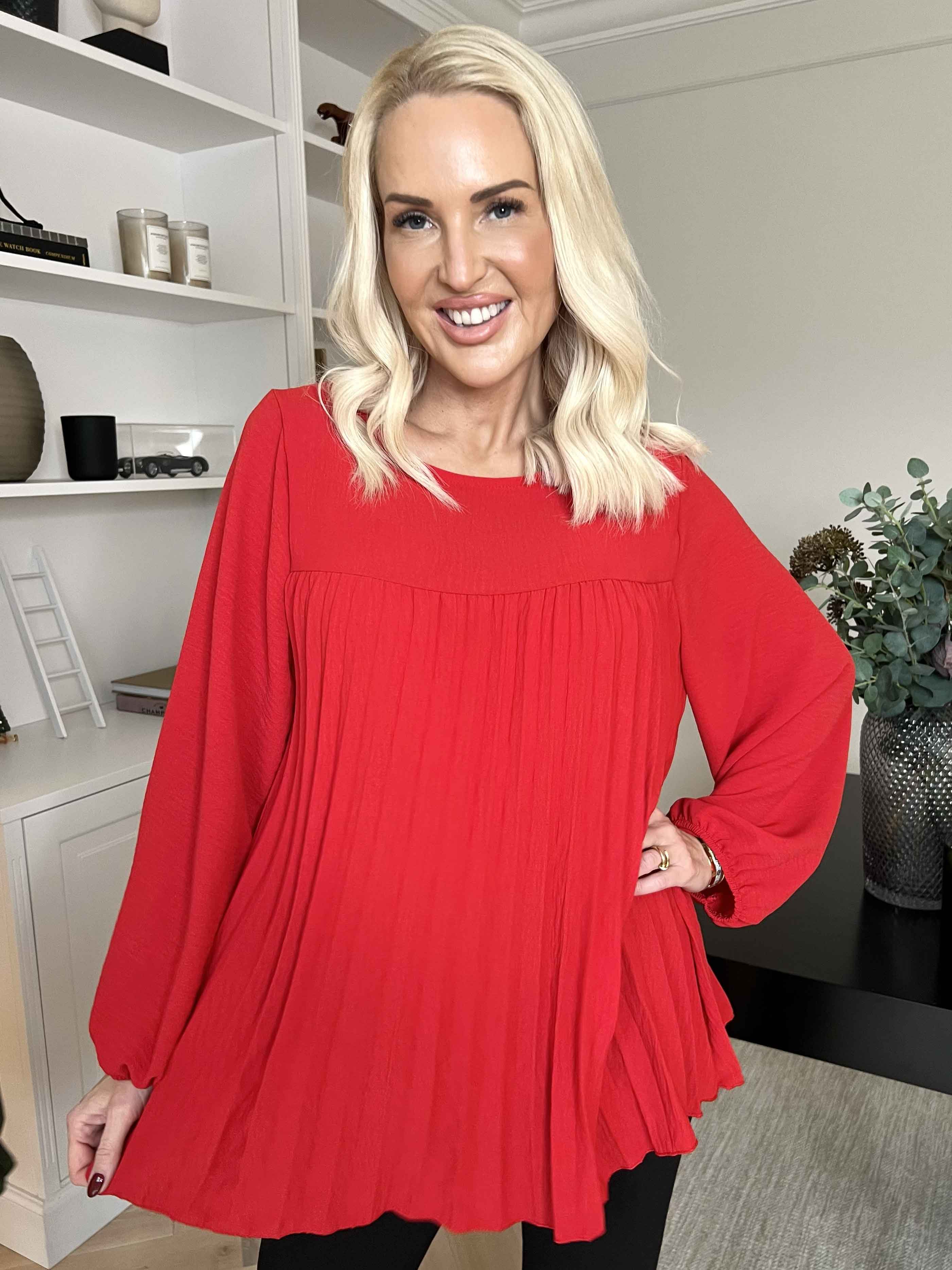 Nancy Shirt L/S - Sød bluse med plisseringer